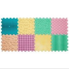 Masážna ortopedická podložka Puzzle Mix Pastel 8 prvkov