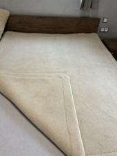 Obojstranná deka z ovčej vlny béžová