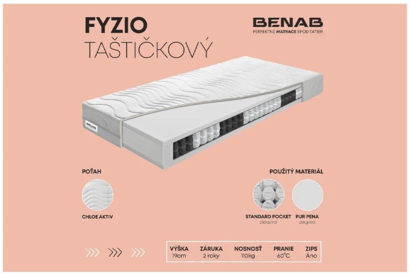 Benab Matrac FYZIO TAŠTIČKOVÝ - Rozměr matrace: 200x120 cm