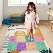 Masážna ortopedická podložka Puzzle Mix Pastel 8 prvkov