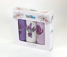 Dárková sada vaflových utěrek 3 ks Levandule