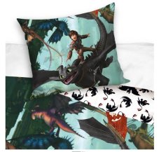 Detské obliečky Ako vycvičiť Draka Bezzubka a Štikút 140x200/70x90 cm-