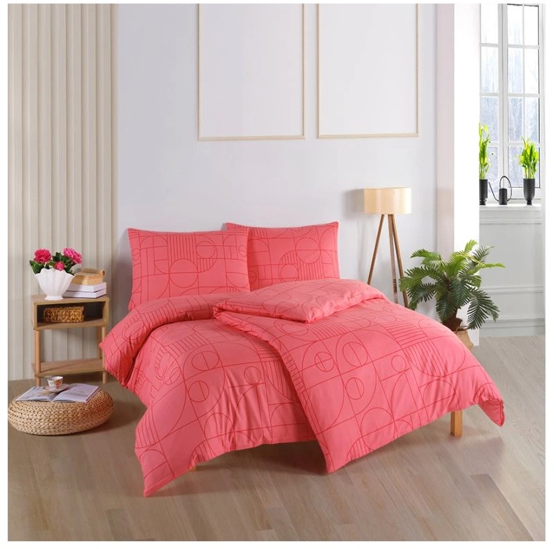 Bavlněné povlečení Geo Sunset Coral - Rozměr povlečení: 200x220/2x70x90 cm