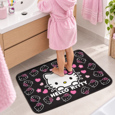 Dětská koupelnová předložka Hello Kitty Černá