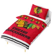 Mikroplyšové povlečení NHL Chicago Blackhawks 140x200/70x90 cm