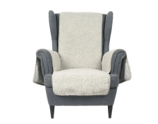 Poťah na kreslo z merino vlny sivý