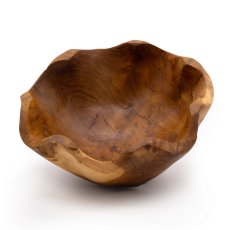 Střední Hladká Miska na Ovoce z Teakového Dřeva - 21x9cm