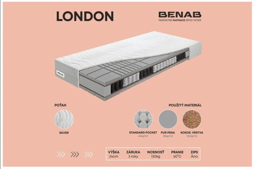 Benab Matrac LONDON - Rozměr matrace: 200x140cm