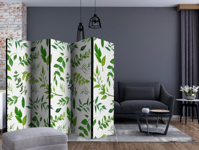 Artgeist Paraván - Green Twigs [Room Dividers]
