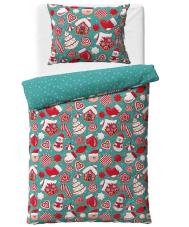 Vánoční bavlněné povlečení Perníčková Show 140x200/70x90 cm