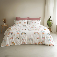 Krepové obliečky Dúha 140x200 + 70x90 cm