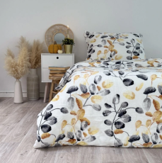 Posteľné obliečky mikroflanel Kate žltá , 140x200/90x70 cm