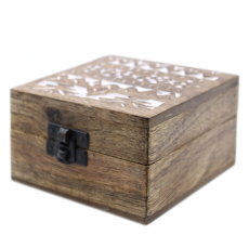 Dřevěná Krabička - Bílá Vymývaná - Slovanský Vzor - Střední