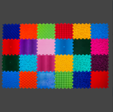 Masážna ortopedická podložka Puzzle "Mega Mix" 24 prvkov