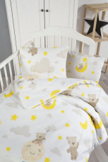 Bavlněné dětské povlečení Medvídek v oblacích 140x200/70x90 cm