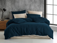 Mušelínové povlečení tmavě modré