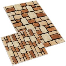 Koupelnová sada předložek 3D 60x100+60x50cm BEZ VÝKROJE Kamenná dlažba