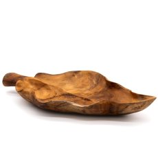 Velká Mísa na Ovoce z Teakového Dřeva ve Tvaru Listu - 40x24x5cm