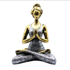 Jóga Lady Figurka - Bronzovo - Stříbrná 24 cm