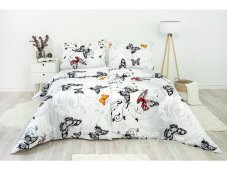 Stanex Luxusní povlečení Motýl bílý 100% Bavlna 140x200 / 70x90 cm
