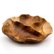Hladká Kulatá Miska na Ovoce z Teakového Dřeva, tři části - 30x5,5 cm