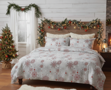 Flanelové obliečky VLOČKY červenosivé