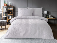 Luxusné žakárové obliečky listy svetlo šedé