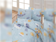 Bavlněné dětské povlečení Vesmírné UFO 140x200/70x90 cm