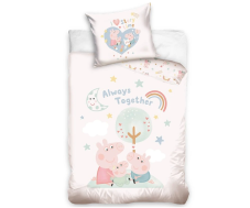 Obliečky do postieľky Prasiatko Pepina Navždy Spolu 100x135/40x60 cm