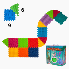 Masážní podložka Ortek Dinosauři Puzzle 9 prvků+ 6 trojúhelníků