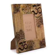 Stredný Rám na Fotografie z Mangového Dreva ( 10x15cm) 26x20x2cm - Mandala - Čierny