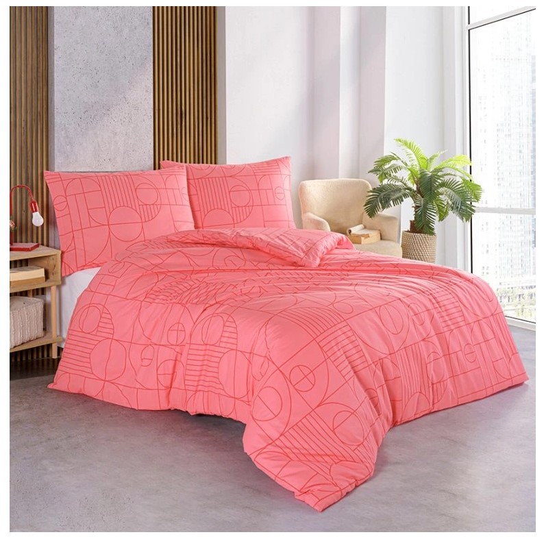 Bavlněné povlečení Geo Sunset Coral - Rozměr povlečení: 200x220/2x70x90 cm