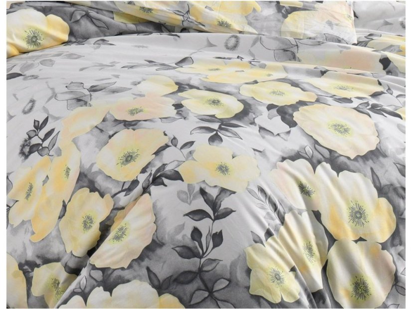 Bavlněné povlečení Alisa Žluté - Rozměr povlečení: 140x220/70x90 cm