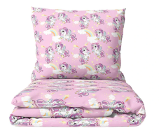 Bavlněné povlečení Jednorožec Duhový Svět 140x200/70x90 cm