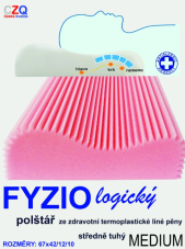 Anatomický polštář FYZIO Médium růžový 67 × 42 cm