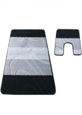 Protišmyková kúpeľňová predložka čierna - set U Montana 05