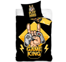 Bavlněné povlečení Gamer King 140x200/70x90 cm
