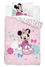 Obliečky do postieľky Minnie bodky rúžové ,100x135/40x60 cm