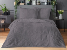 Luxusní žakárové povlečení listy tmavě šedé