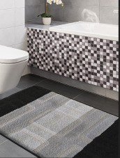 Protišmyková kúpeľňová predložka čierna - set Montana 04