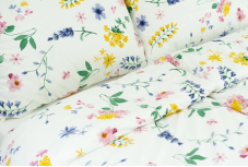 Ložní povlečení bavlněné Flóra bílá 140x200 / 70x90 cm