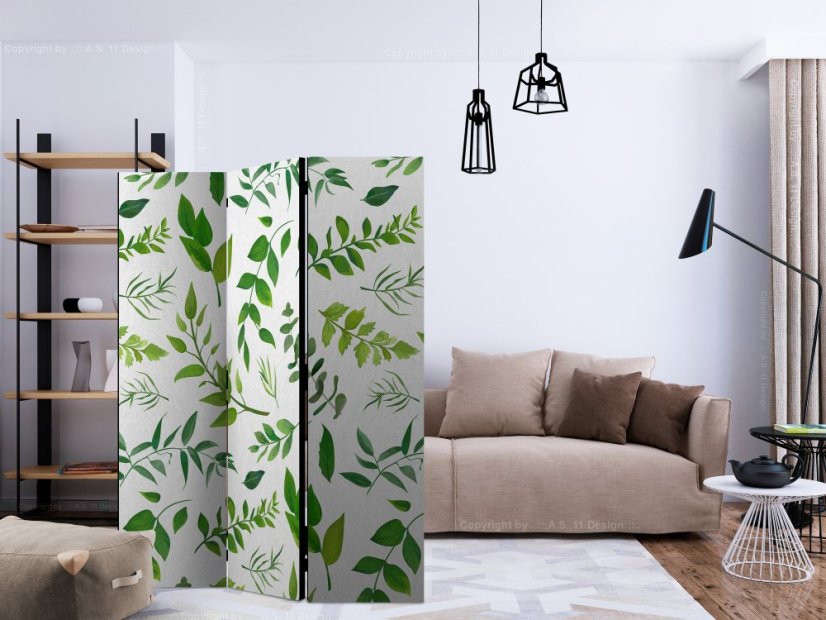 Artgeist Paraván - Green Twigs [Room Dividers]