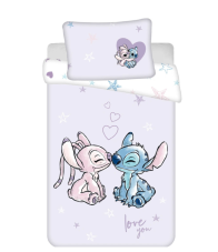 Povlečení do postýlky Lilo a Stitch purple baby 100x135, 40x60 cm