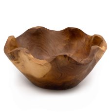 Střední Hladká Miska na Ovoce z Teakového Dřeva - 21x9cm