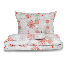 Flanelové obliečky VLOČKY červenosivé