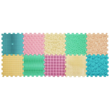 Masážní ortopedická podložka Puzzle Mix Pastel 10 prvků