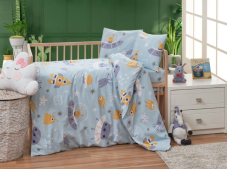 Bavlnené detské obliečky Vesmírne UFO 140x200/70x90 cm