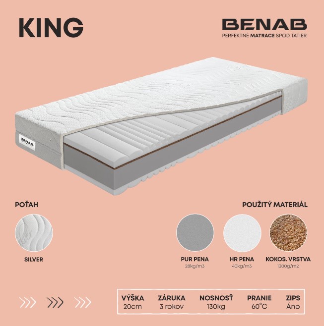 Benab Matrac KING 1+1 - Rozměr matrace: 195x80 cm