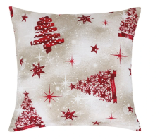 Vianočná obliečka na vankúšik 40x40 cm stromček červený