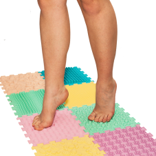 Masážna ortopedická podložka Puzzle Mix Pastel 12 prvkov